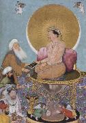 The Mughal emperor jahanir honors a holy dervish,over and above the rulers of the lower world Hindu painter